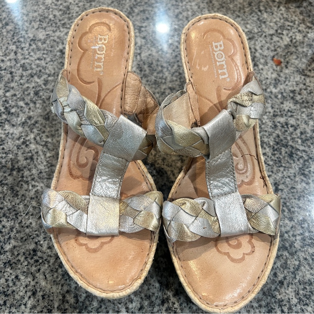 Born Women's Metallic Braided Sandals